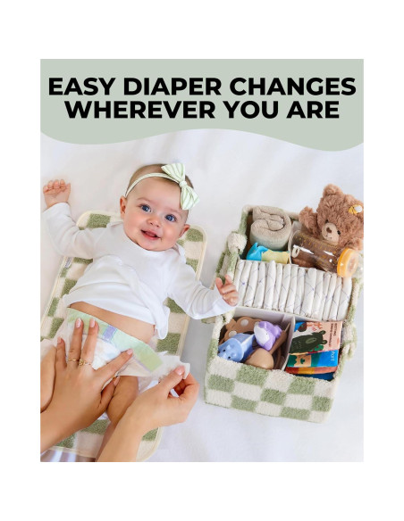 Organizador de Pañales Toodly con Almohadilla Cambiadora Verde