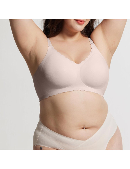 Sostén de Lactancia Maternidad HIHOSSI Sin Costuras Rosa XL