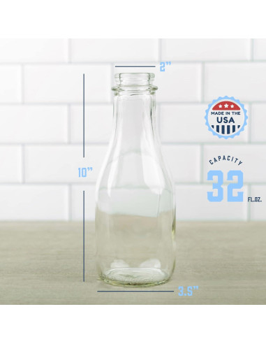 Botella de Leche de Vidrio Kitchentoolz 0.91L Redonda