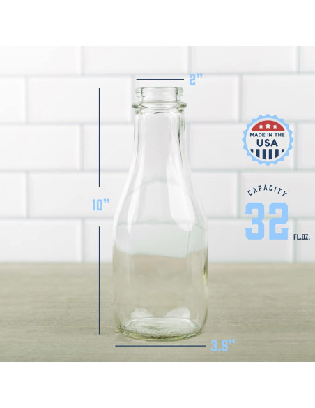 Botella de Leche de Vidrio Kitchentoolz 0.91L Redonda