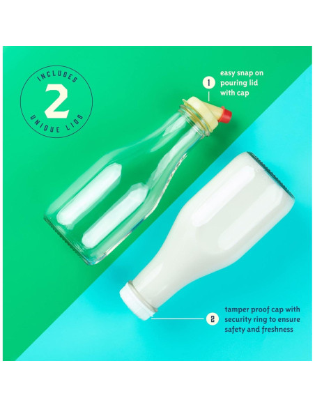 Botella de Leche de Vidrio Kitchentoolz 0.91L Redonda