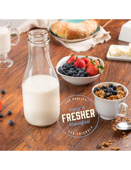 Botella de Leche de Vidrio Kitchentoolz 0.91L Redonda