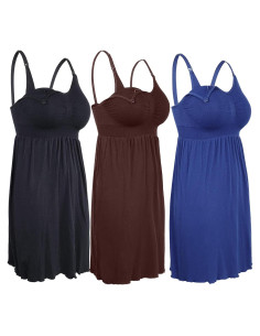 Vestidos de Lactancia iLoveSIA - Paquete de 3 XL - Suaves y Cómodos