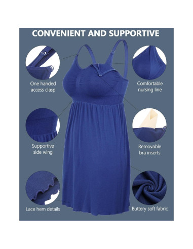 Vestidos de Lactancia iLoveSIA - Paquete de 3 XL - Suaves y Cómodos