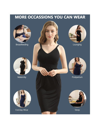 Vestidos de Lactancia iLoveSIA - Paquete de 3 XL - Suaves y Cómodos