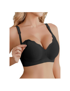 Sostenedor de Lactancia Ekouaer Sin Costuras Negro M