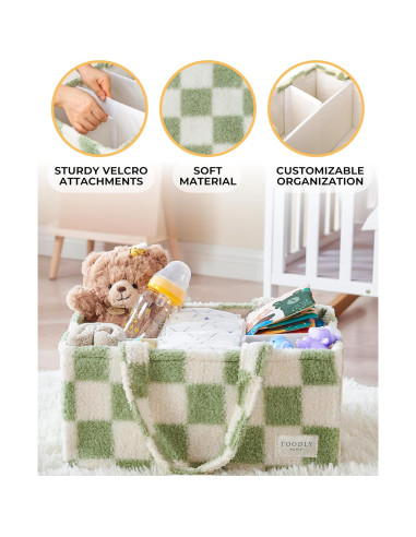 Organizador de Pañales Toodly con Almohadilla Cambiadora Verde