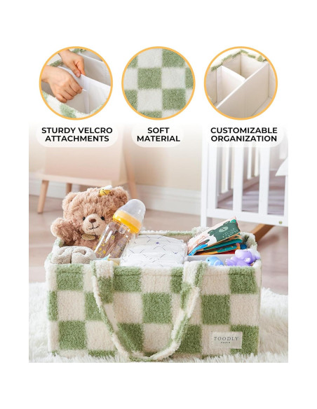 Organizador de Pañales Toodly con Almohadilla Cambiadora Verde