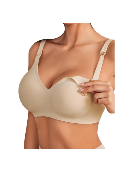 Sujetador de Lactancia Avidlove Sin Costuras Grande Caqui