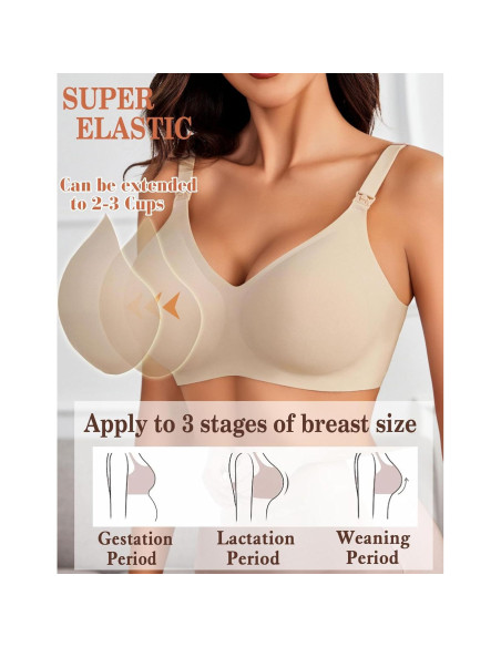 Sujetador de Lactancia Avidlove Sin Costuras Grande Caqui