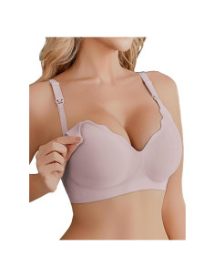 Sostén de Lactancia Ekouaer Rosa Sin Costuras para Mujeres L