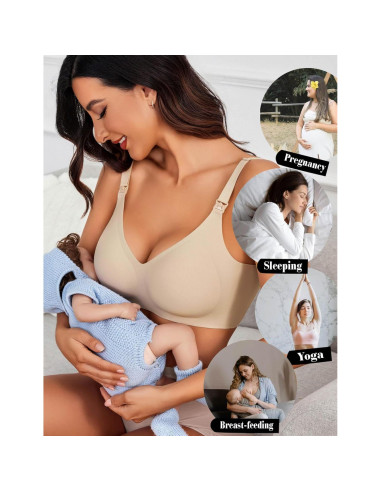 Sujetador de Lactancia Avidlove Sin Costuras Grande Caqui