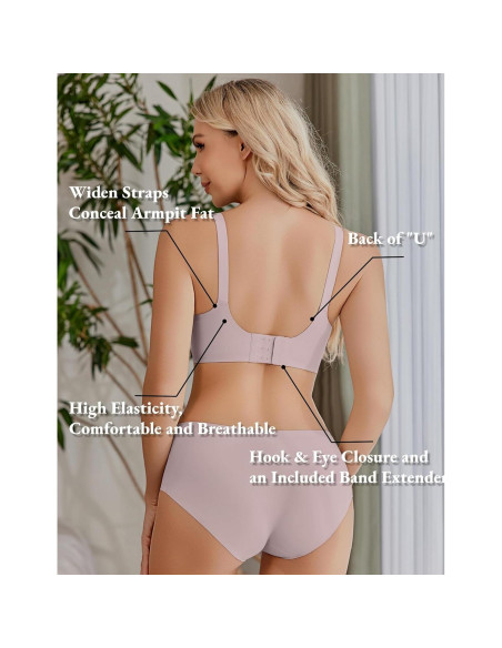 Sostén de Lactancia Ekouaer Rosa Sin Costuras para Mujeres L