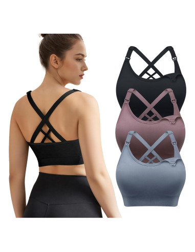 Pack 3 Sujetadores de Lactancia Sin Costuras para Mujeres