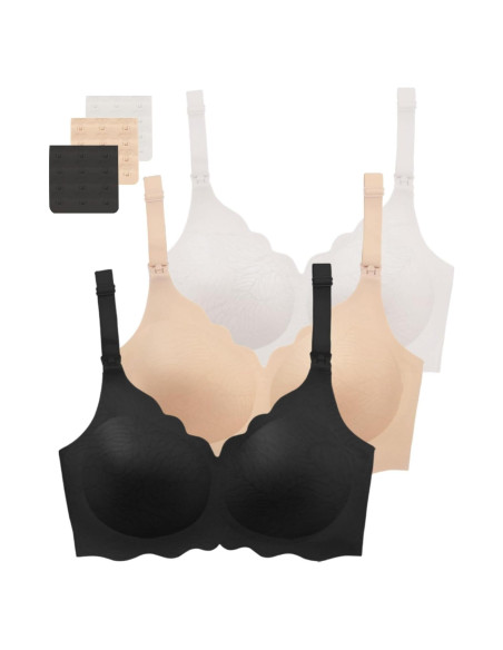 Sostenes de Lactancia Floral Gailife 3 Pack Grande Sin Costuras