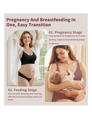 Pack 3 Sujetadores de Lactancia Sin Costuras para Mujeres
