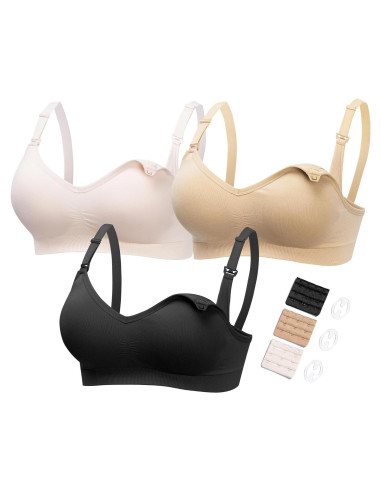 Sujetadores de Maternidad HOFISH para Lactancia - Paquete de 3