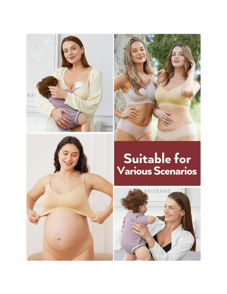 Sujetadores de Maternidad HOFISH para Lactancia - Paquete de 3
