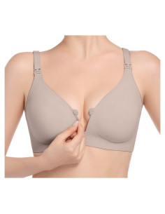 Sostén de Lactancia Yienshoo Sin Costuras - Color Marrón, Talla Media