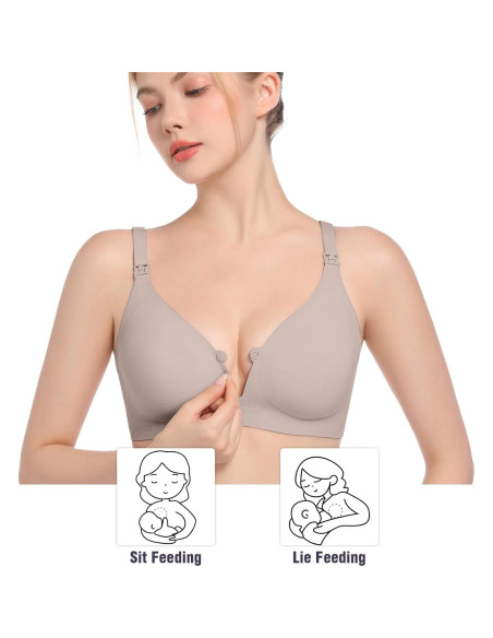Sostén de Lactancia Yienshoo Sin Costuras - Color Marrón, Talla Media