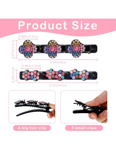 8 Clips de Cabello Trenzados KUAOOAUK con Rhinestones Coloridos 2