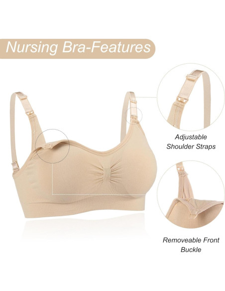 Paquete de 3 Sujetadores de Lactancia Sin Costuras - X-Large