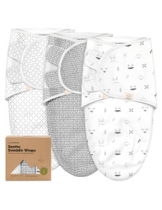 KeaBabies Saco de Sueño Orgánico 3-Pack para Bebés 0-3 Meses