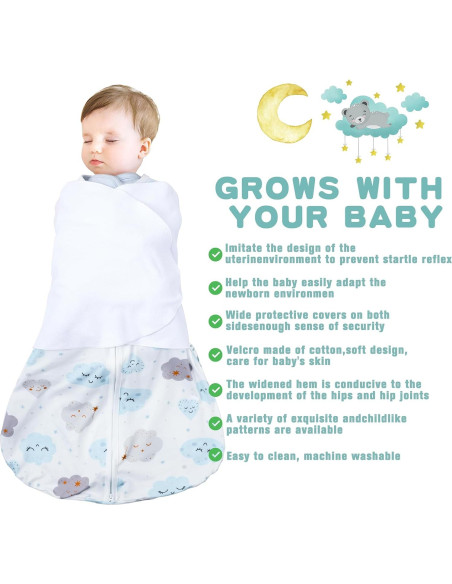 Saco de Sueño para Bebés 3-6 Meses BSTOPPT Algodón 100%