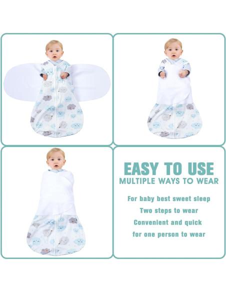 Saco de Sueño para Bebés 3-6 Meses BSTOPPT Algodón 100%