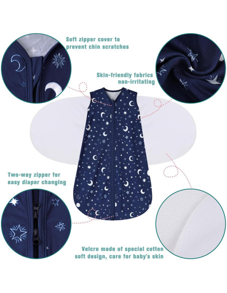Saco de Sueño para Bebés 3-6 Meses BSTOPPT Algodón 100%