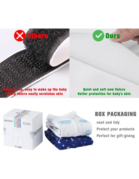 Saco de Sueño para Bebés 3-6 Meses BSTOPPT Algodón 100%