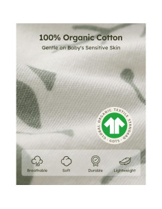 Saco de Sueño para Bebés Yoofoss 6-12 Meses 100% Algodón Orgánico 2