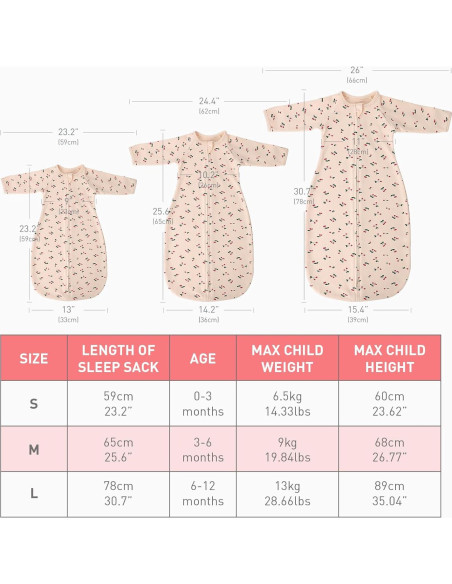 Saco de Swaddle Transicional Amrcbb 1.5 Tog 0-3 Meses