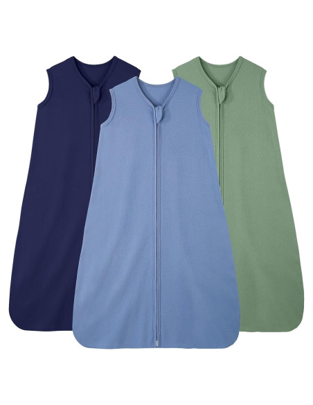 Saco de Sueño para Bebés 6-12 Meses 100% Algodón - Paquete de 3