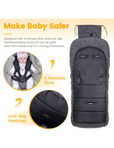 Saco de Dormir Térmico Orzbow Grande para Niños - Gris Oscuro