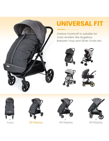 Saco de Dormir Térmico Orzbow Grande para Niños - Gris Oscuro