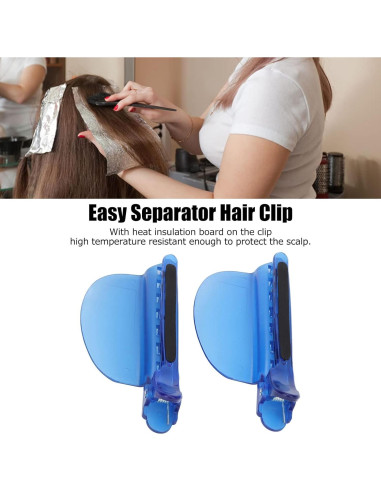 Clips de Pelo Yosoo 2PCS Aislamiento Térmico 10x4cm Azul