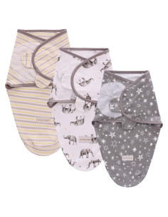 Saco de Envolver Miracle Baby 3 Unidades 100% Algodón 3-6 Meses