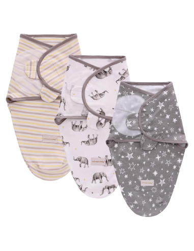 Saco de Envolver Miracle Baby 3 Unidades 100% Algodón 3-6 Meses