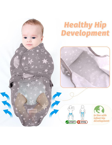 Saco de Envolver Miracle Baby 3 Unidades 100% Algodón 3-6 Meses