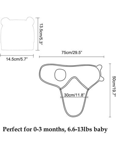 Saco de Sueño Bebé Exemaba 3-Pack Algodón Suave 0-3 meses