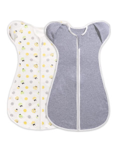 Saco de Sueño Swaddle 2-Pack 100% Algodón para Bebés 0-3 Meses