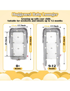 Recliner Infantil Ajustable Ceniza de Corona para Bebés 0-12 Meses 2