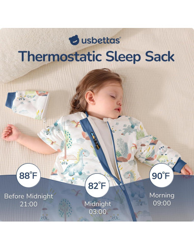 Saco de Sueño para Bebés 3-6 Meses Algodón Dinosaurio 1.0 TOG