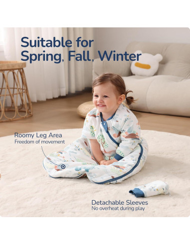 Saco de Sueño para Bebés 3-6 Meses Algodón Dinosaurio 1.0 TOG