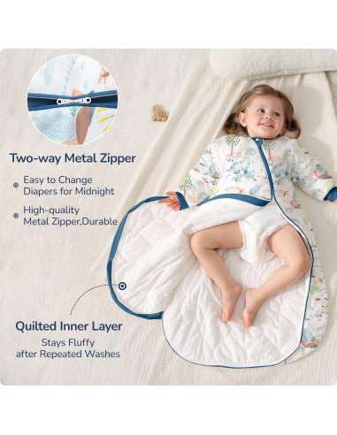 Saco de Sueño para Bebés 3-6 Meses Algodón Dinosaurio 1.0 TOG