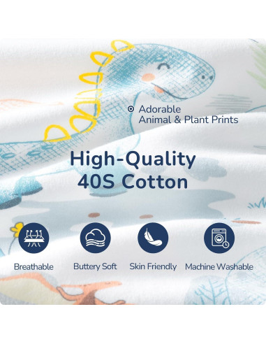 Saco de Sueño para Bebés 3-6 Meses Algodón Dinosaurio 1.0 TOG