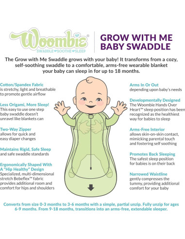 Saco de Dormir Woombie Crece Conmigo 0-18 Meses Chevron Azul