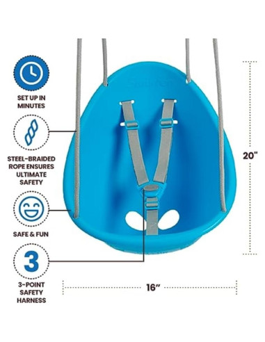 Columpio para Bebés Swurfer Coco - Arnés 3 Puntos, Azul