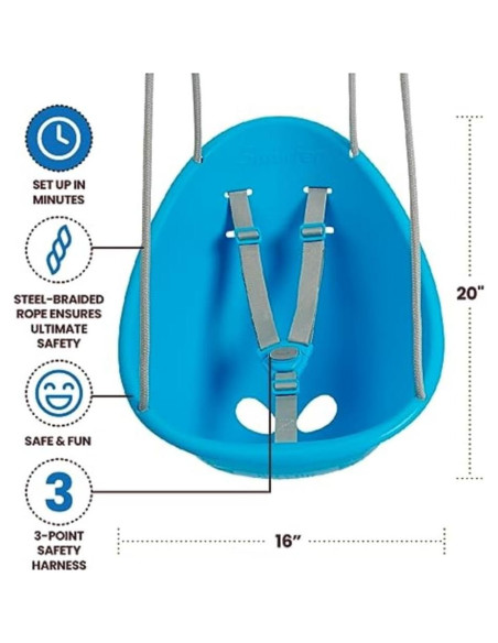 Columpio para Bebés Swurfer Coco - Arnés 3 Puntos, Azul
